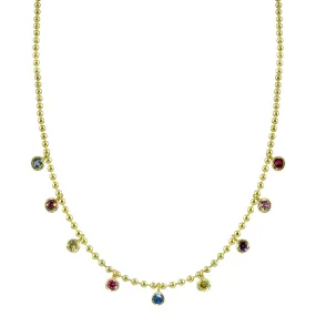 Multi Bezel Rainbow Necklace