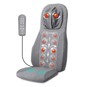 Naipo Back & Neck Shiatsu Massage Cushion Pad with Heat, Height Adjustable Kneading Rolling Massage Chair Pad