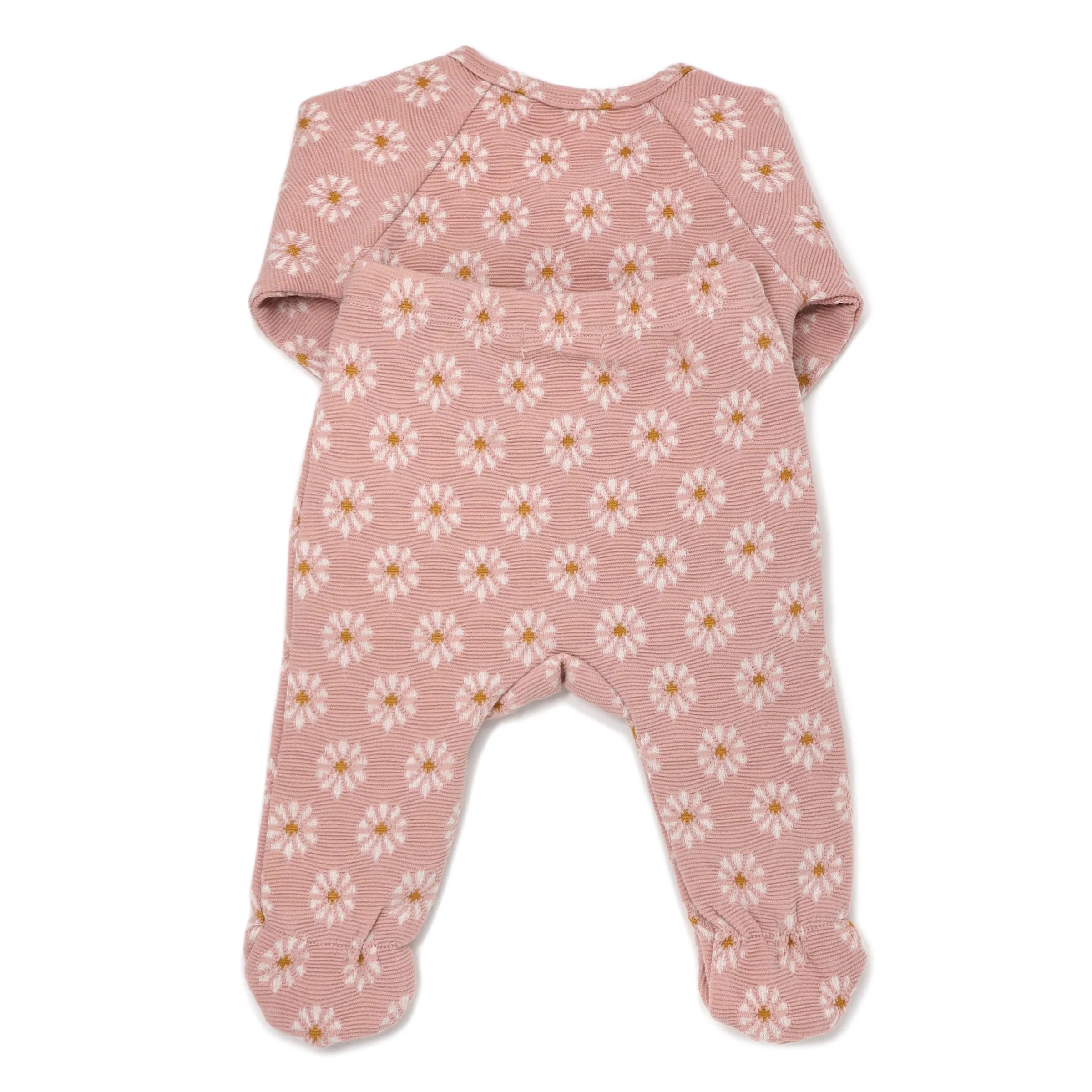 oh baby! Kimono Footie Set Starburst Double Knit - Blush