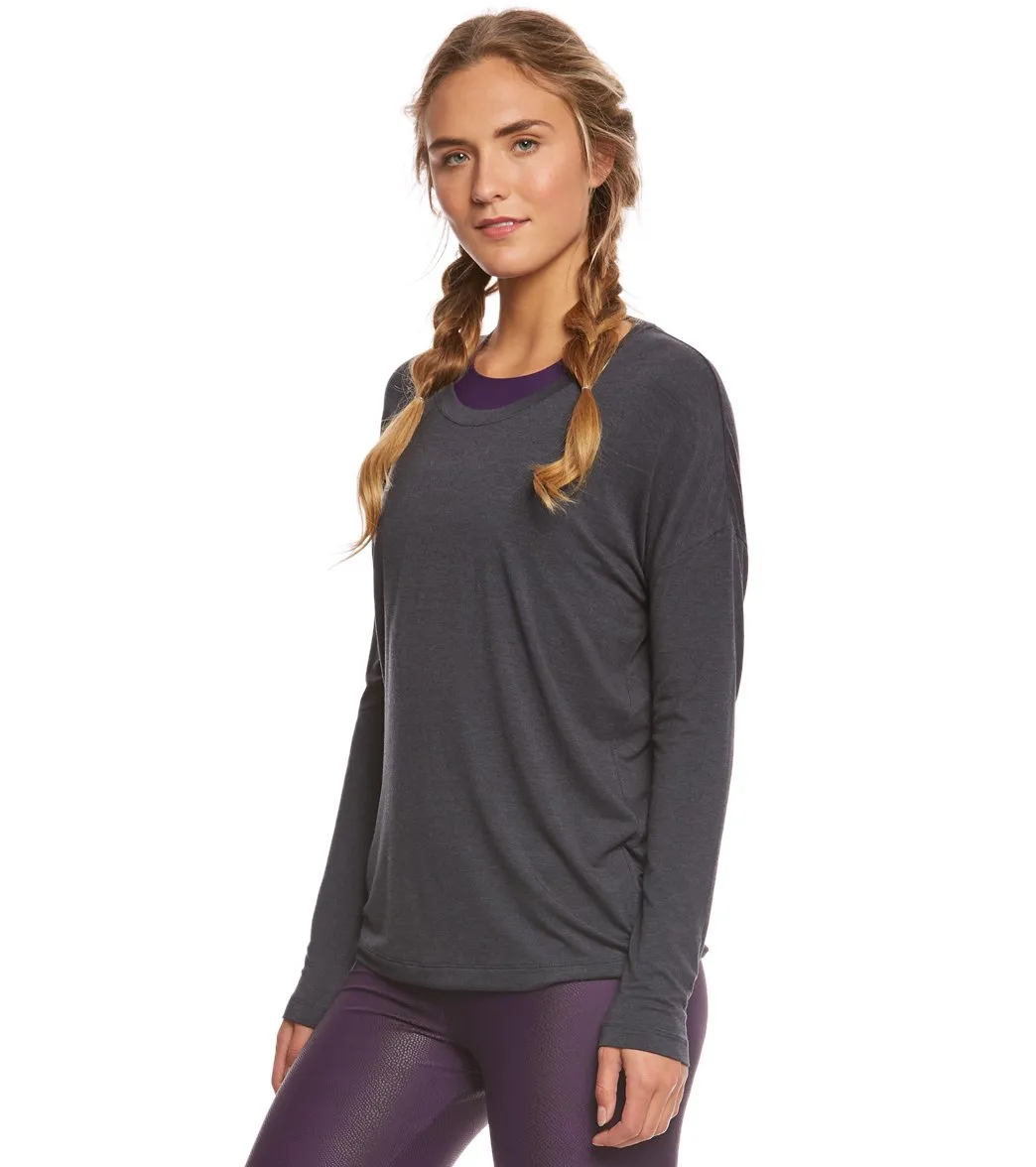 Onzie Braid Back Long Sleeve Performance Top Grey