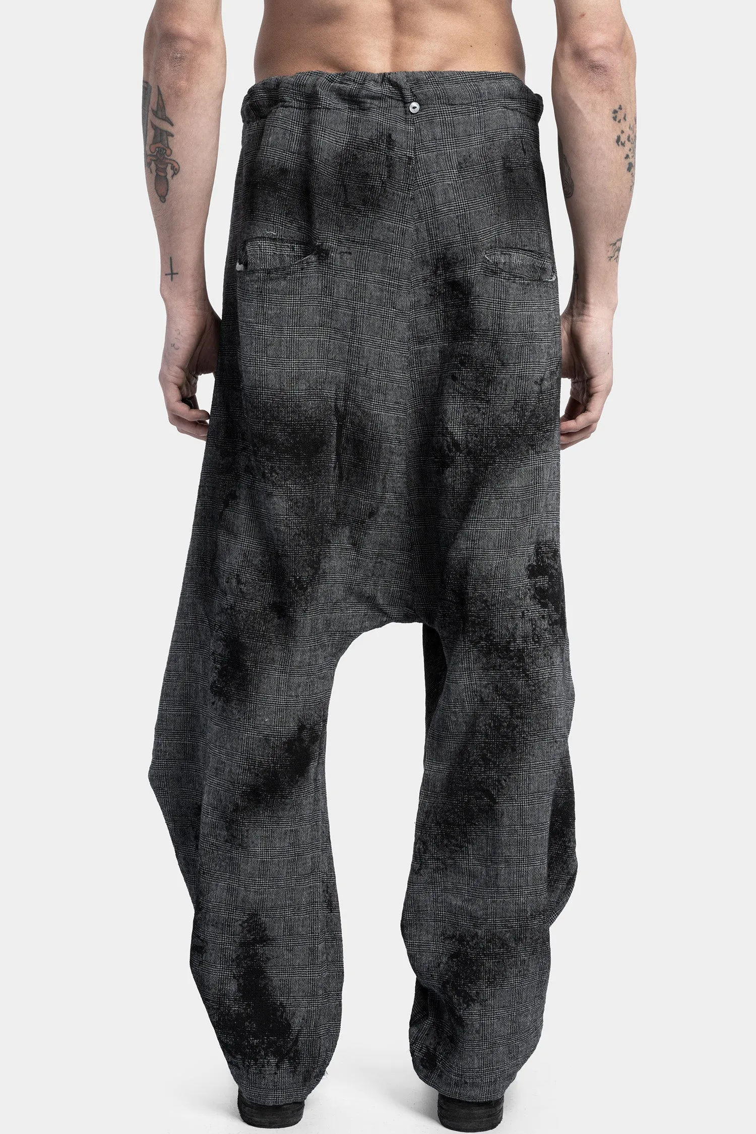 Overlap linen pants