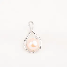 P010782 DIY 9-12mm Natural Freshwater pearl pendant accessory 925 sterling silver engagement jewelry necklace for women