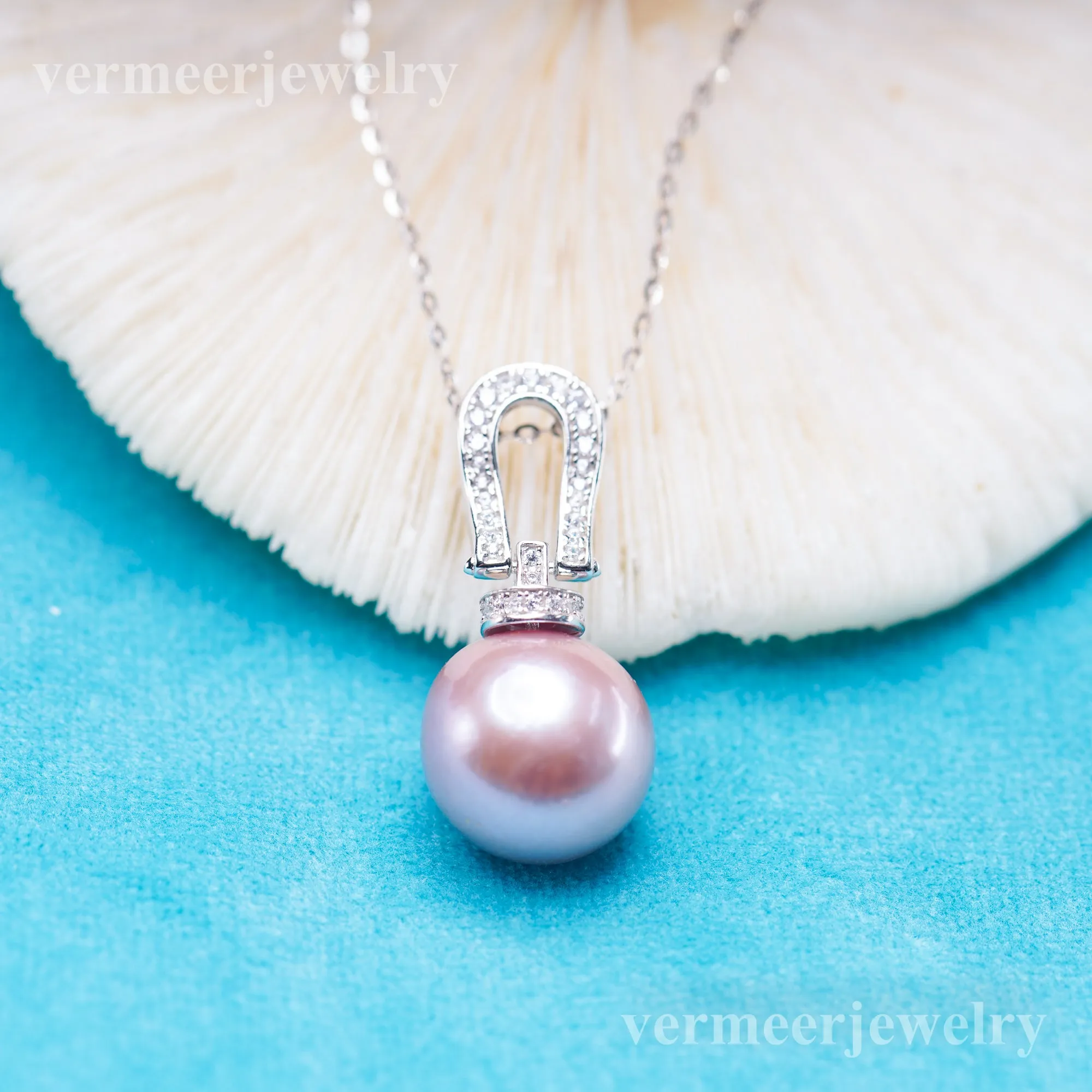 Pe011067 DIY 9-12mm Natural Freshwater pearl pendant accessory 925 sterling silver engagement jewelry necklace for women