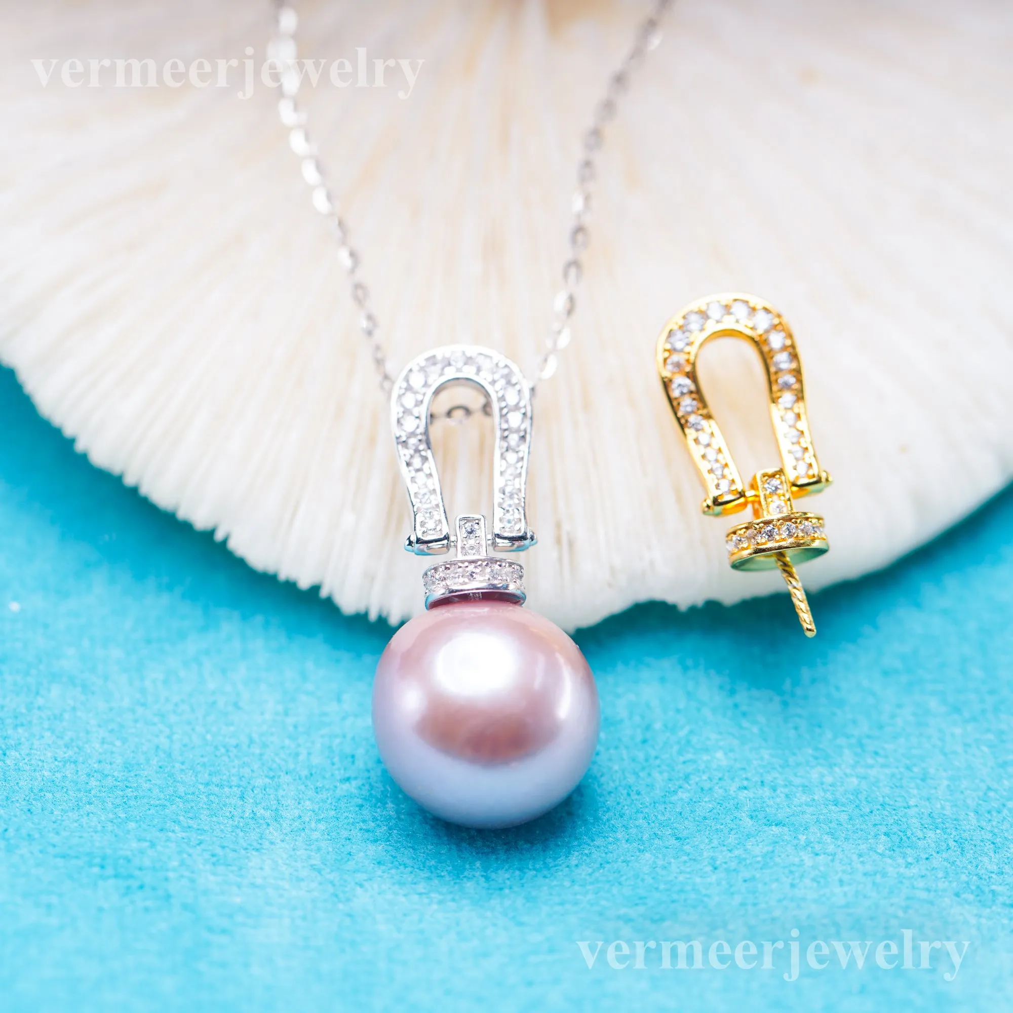 Pe011067 DIY 9-12mm Natural Freshwater pearl pendant accessory 925 sterling silver engagement jewelry necklace for women