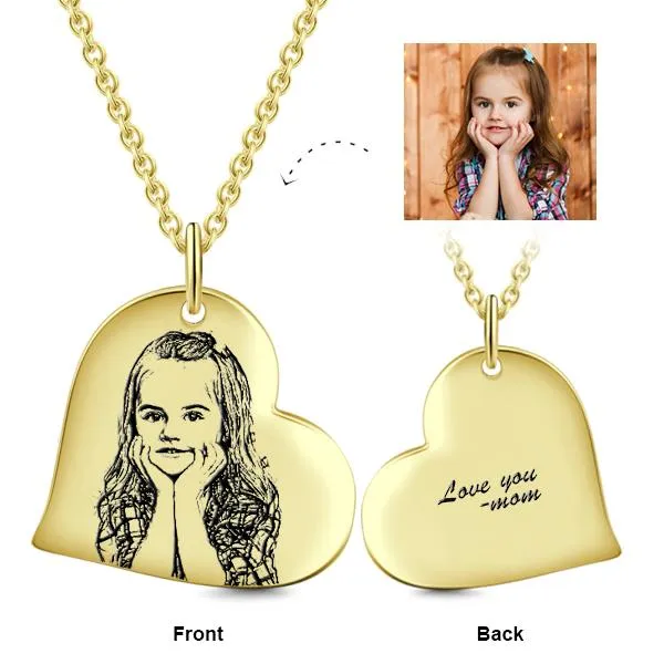 Personalized Heart Photo Necklace- Picture Pendant