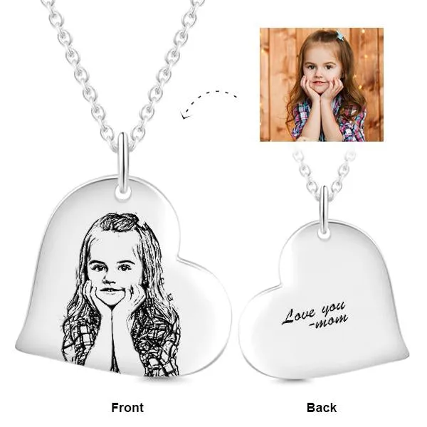 Personalized Heart Photo Necklace- Picture Pendant