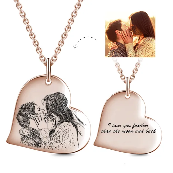 Personalized Heart Photo Necklace- Picture Pendant