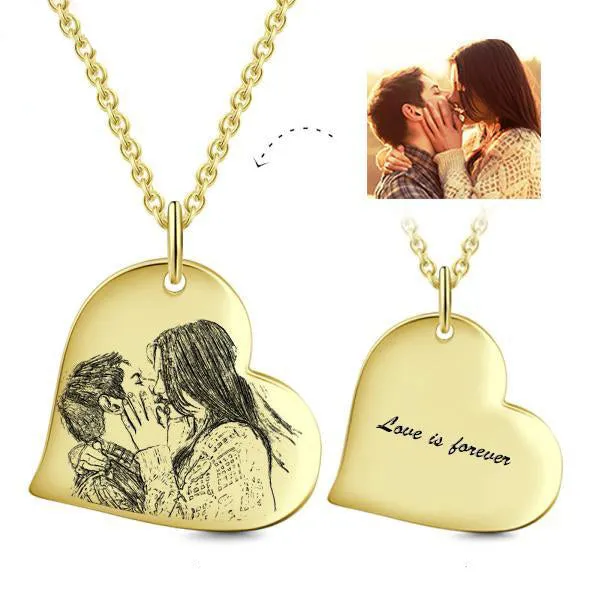 Personalized Heart Photo Necklace- Picture Pendant