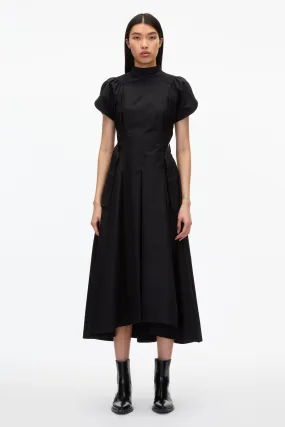 Puff Sleeve Poplin Flare Dress