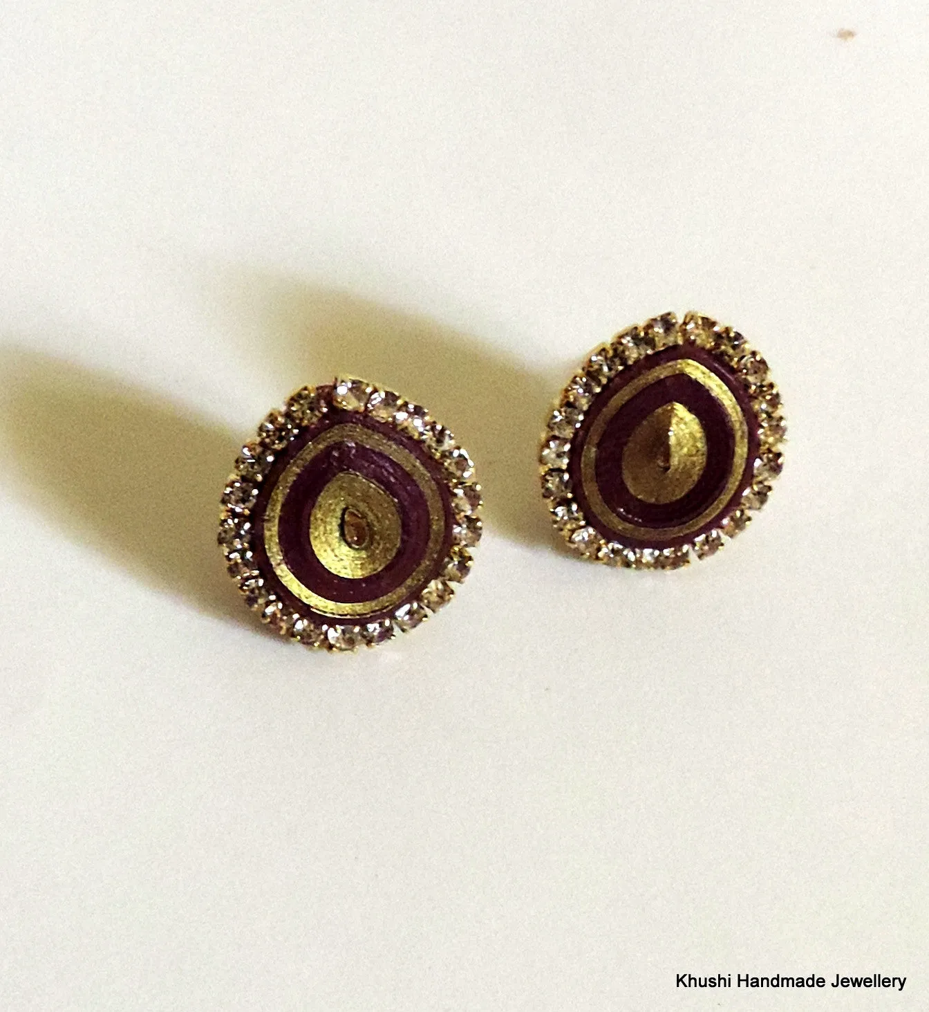 Purple studs with stone lining