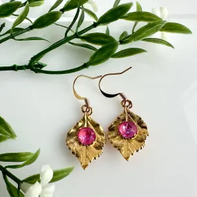 "Leaf Light" Earrings - Pink