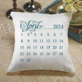 "Notable" Personalized Ring Pillow with Wedding Date Design Berry (Pack of 1)