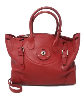 Ralph Lauren Red Leather Satchel