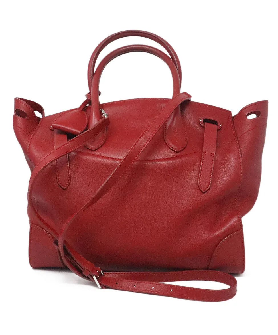 Ralph Lauren Red Leather Satchel