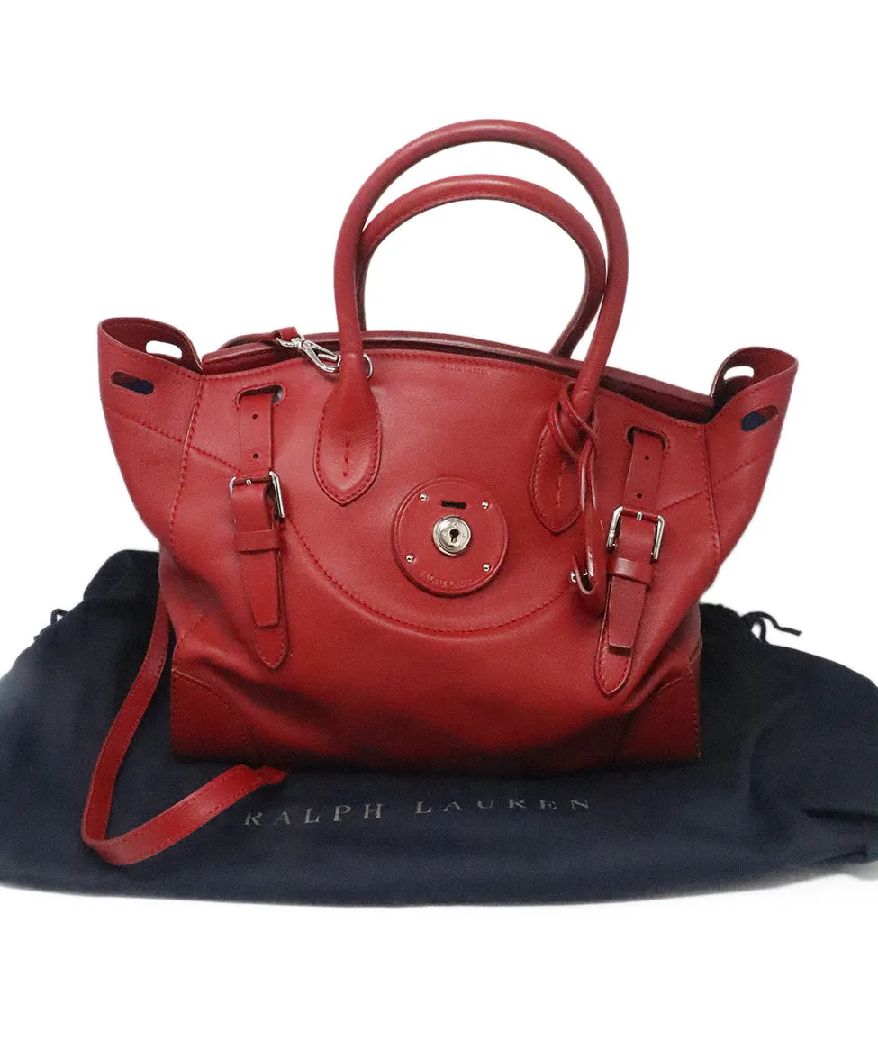 Ralph Lauren Red Leather Satchel