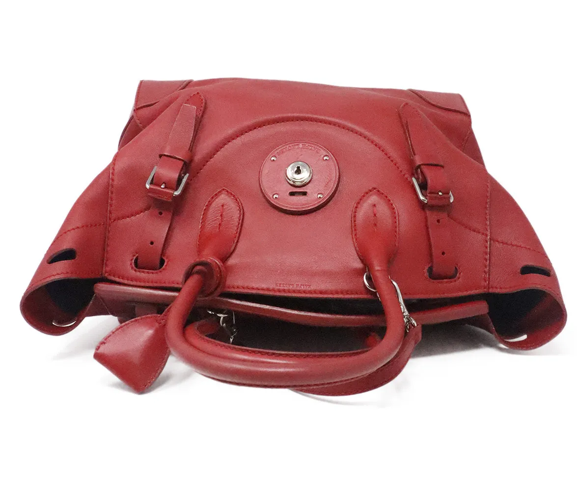 Ralph Lauren Red Leather Satchel