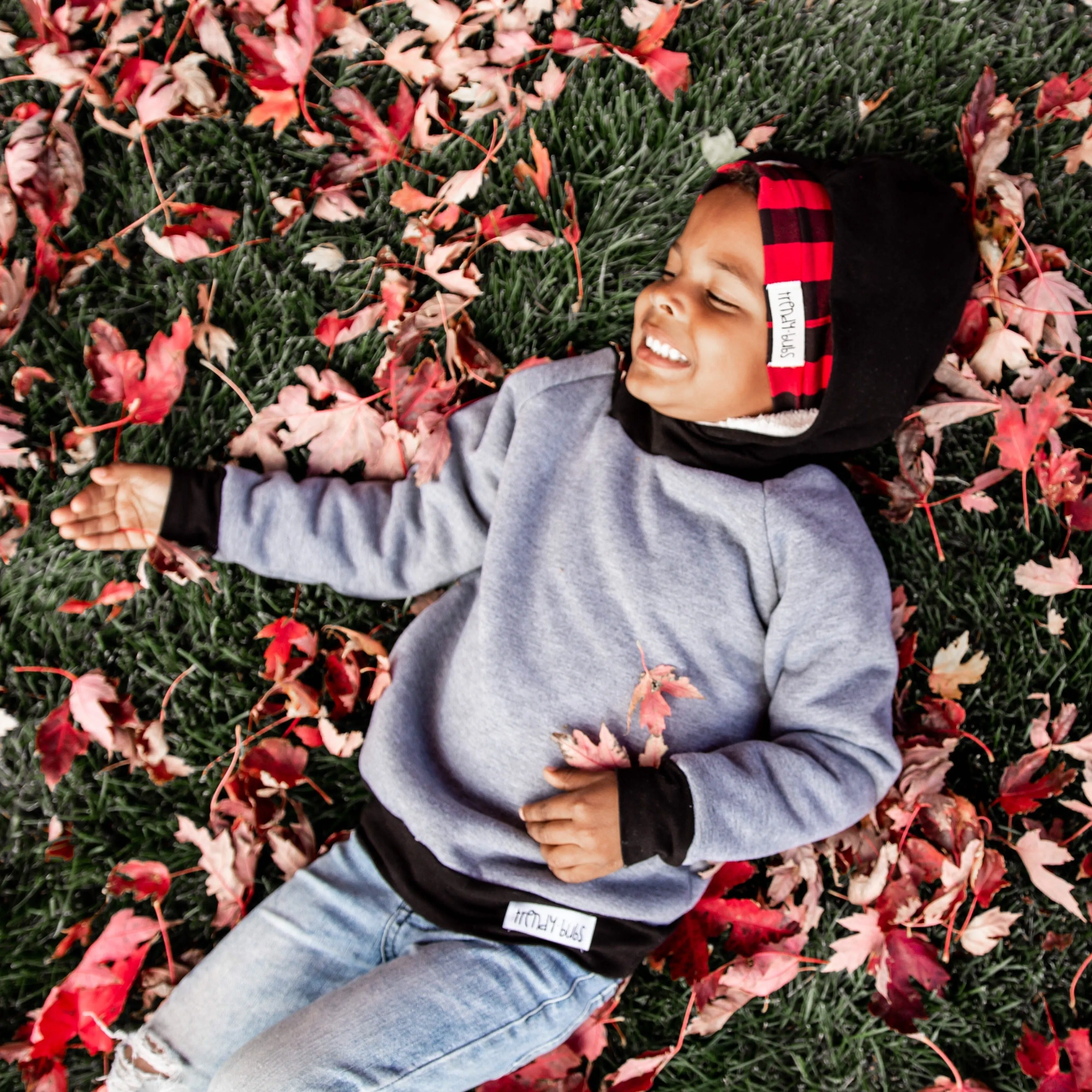 Red & Black Buffalo Plaid slouchy hat or headband