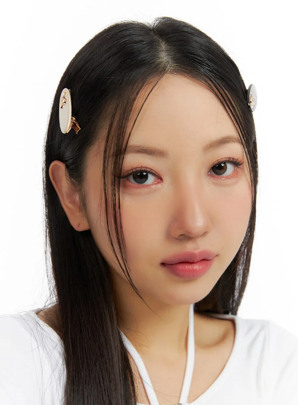 Ribbon Oval Hair Clip IF421