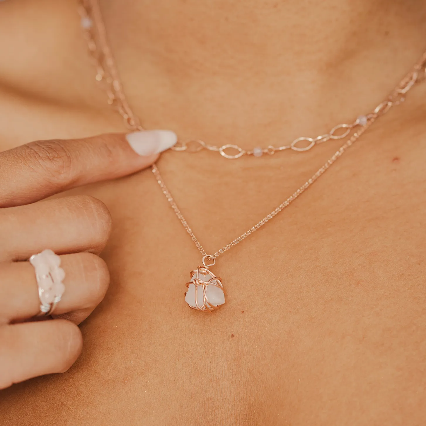 Rose Gold & Rose Quartz Necklace