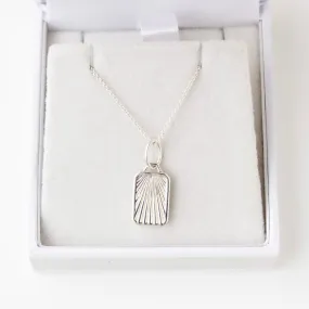 SAMPLE SALE- Engraved Sunray Tag Necklace Zoe