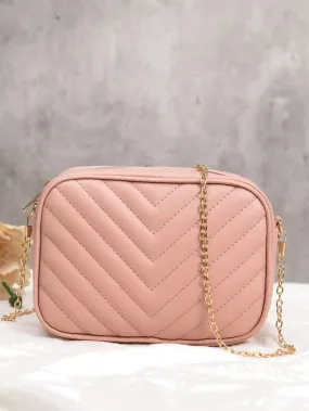 Shein Inspired - Chevron Crossbody Bag ~ Pink