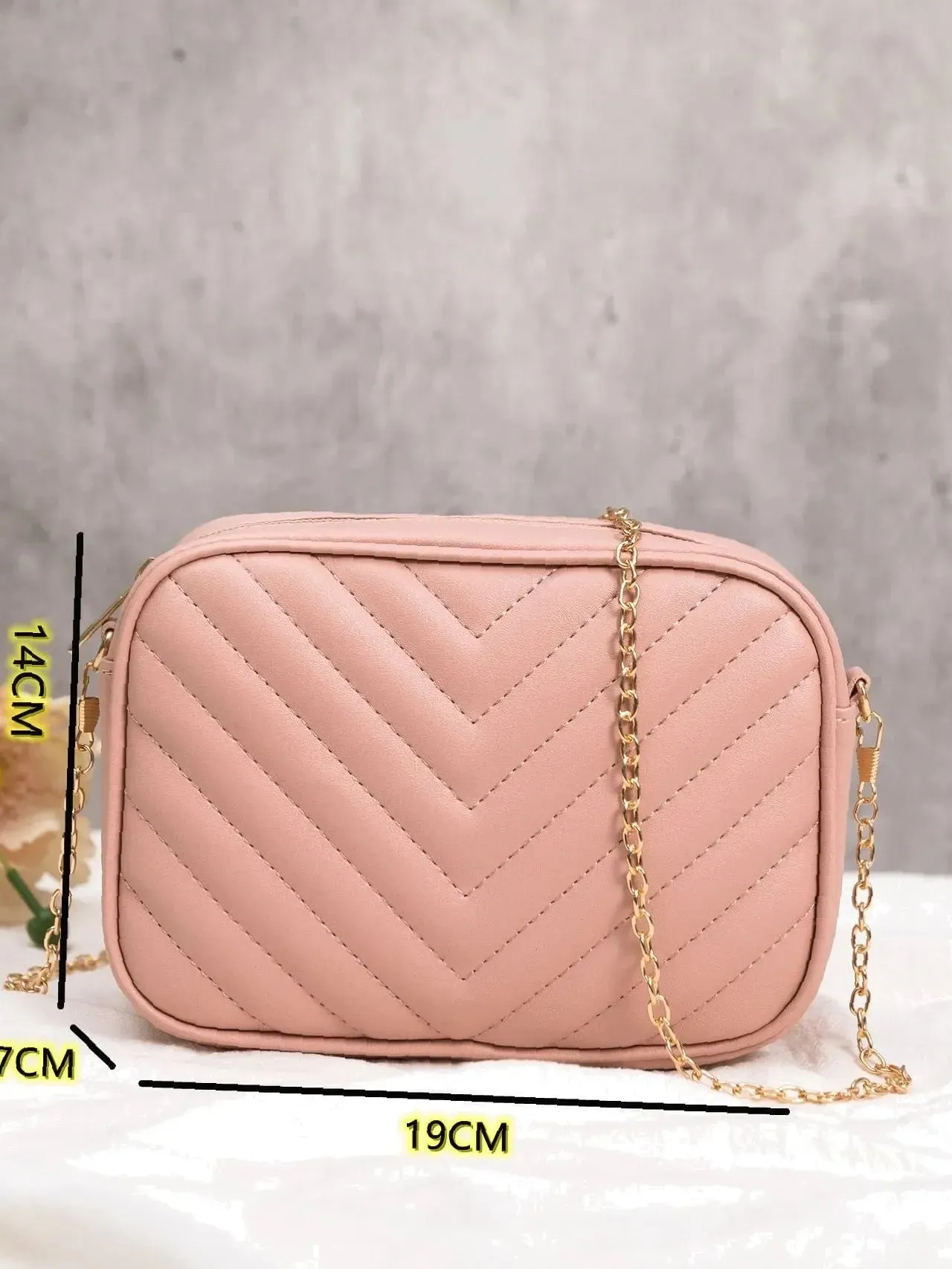 Shein Inspired - Chevron Crossbody Bag ~ Pink