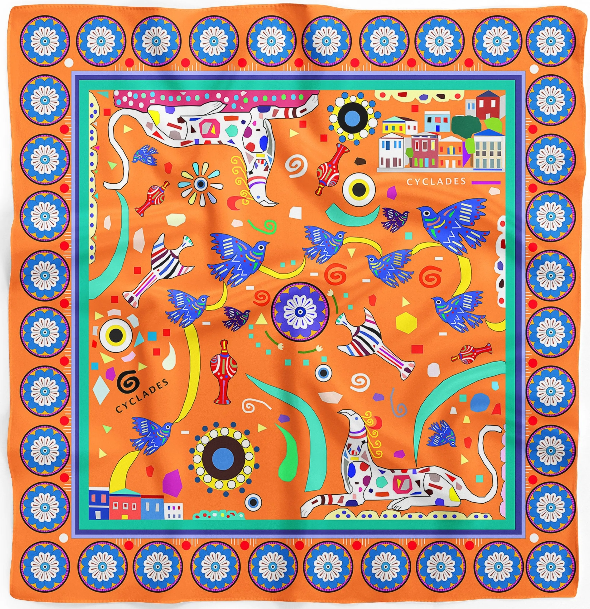 Silk Scarves Cyclades Friendship Silk Twill Scarf