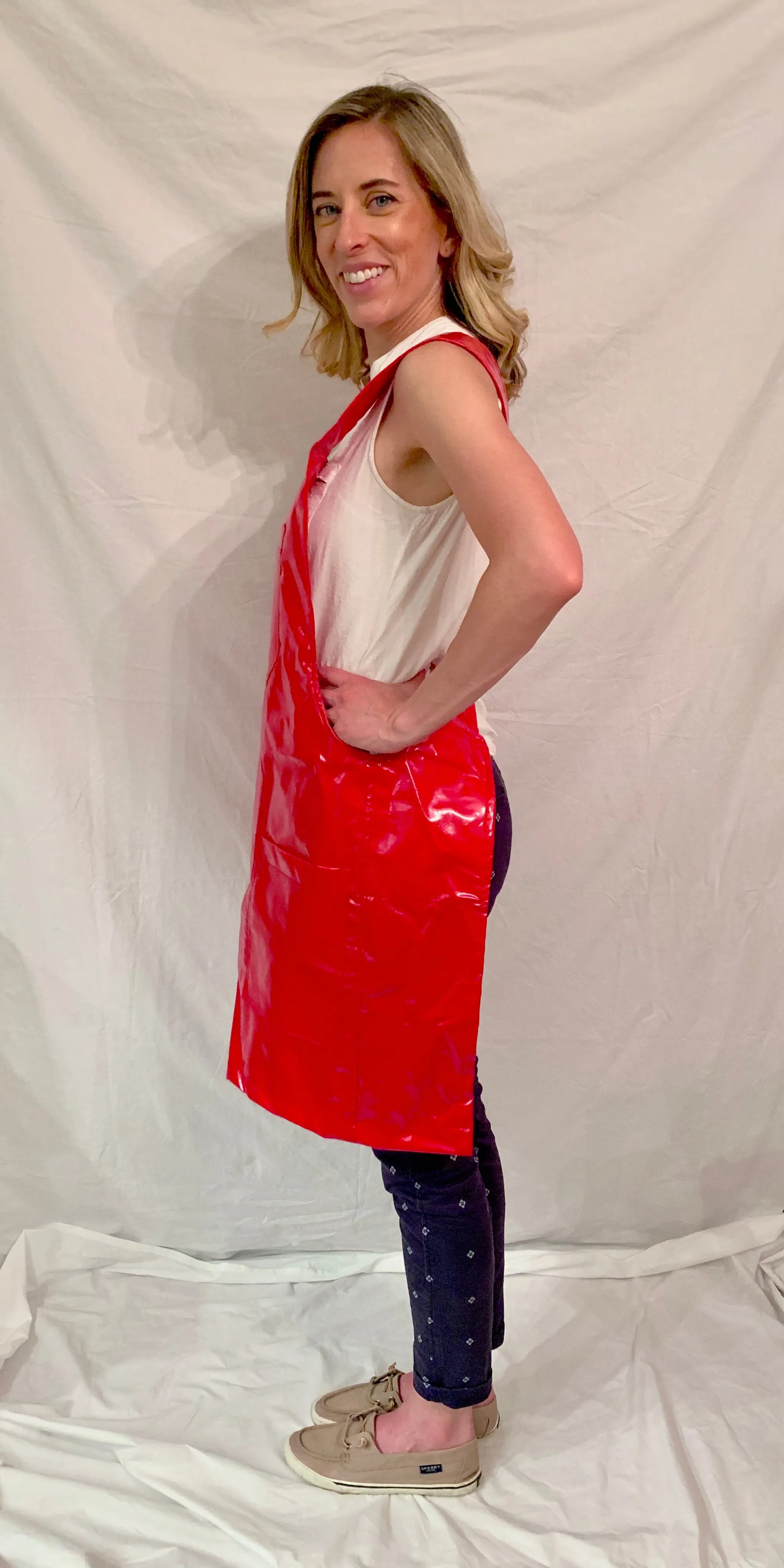 *Slick Red Apron $60