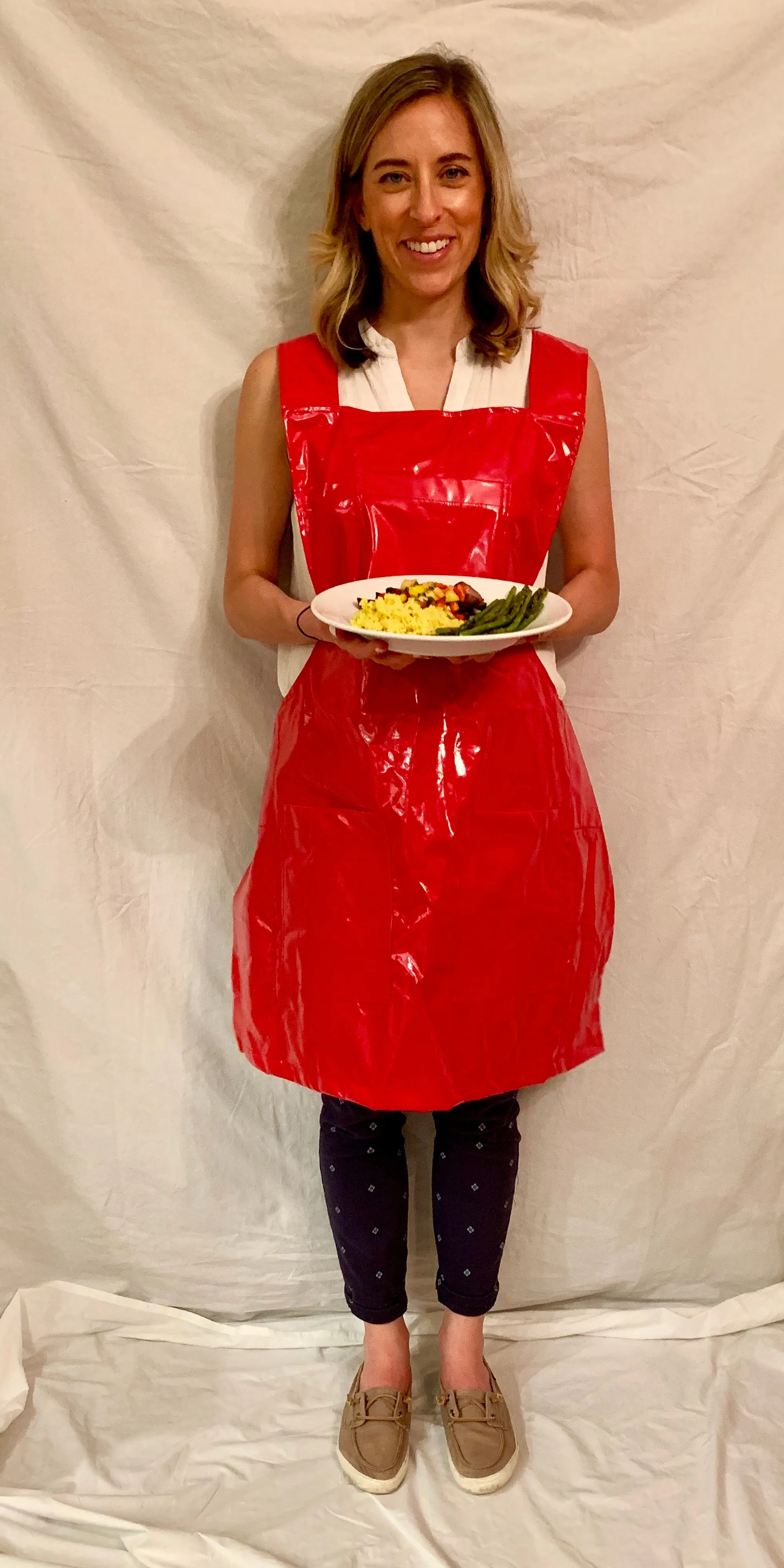 *Slick Red Apron $60