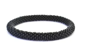 Solid Black Bracelet - Extended 8"