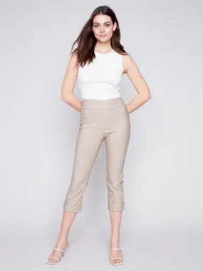 Stretch Pull-On Capri Pants - Greige