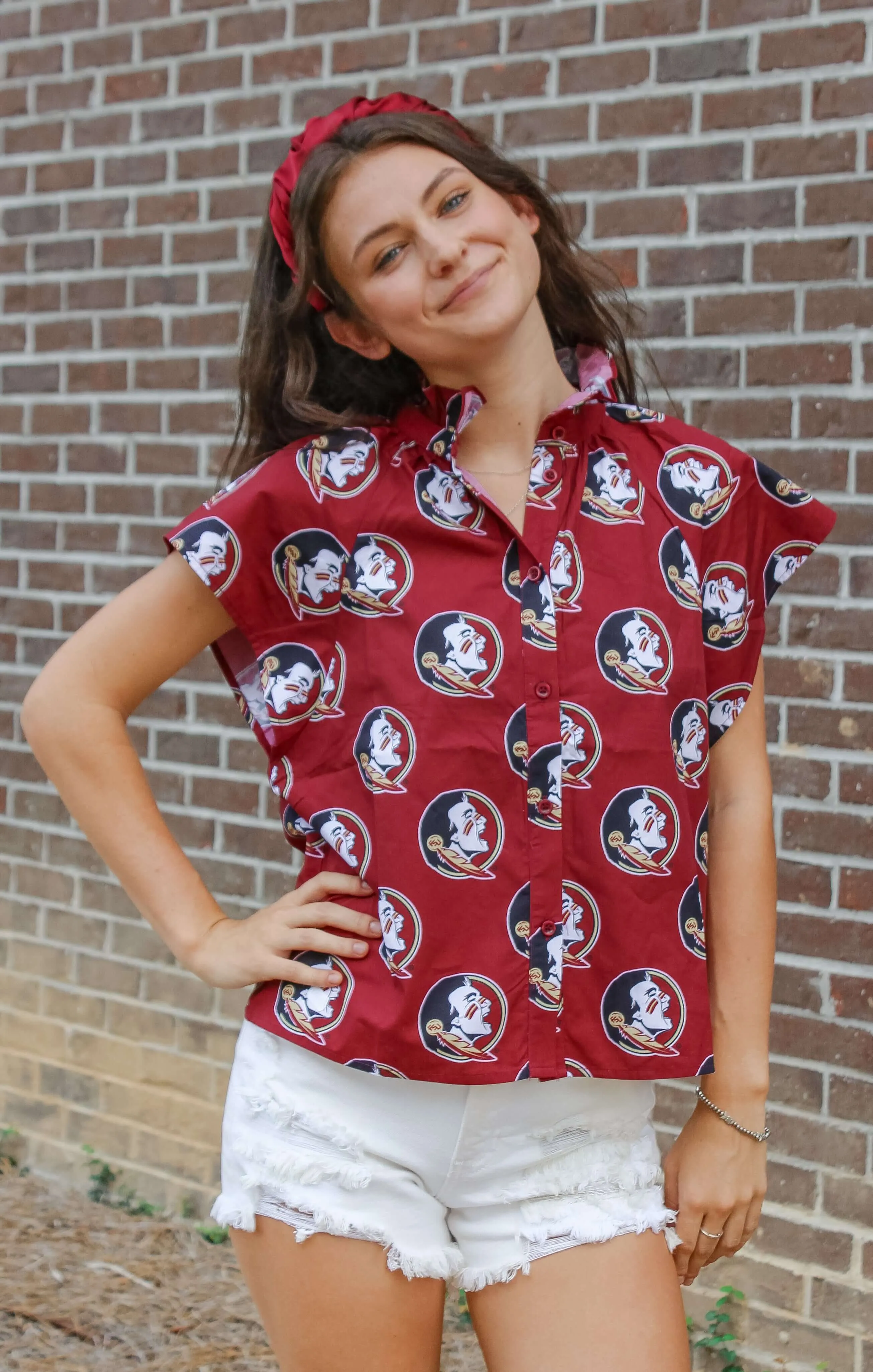 The Seminoles Poplin Blouse