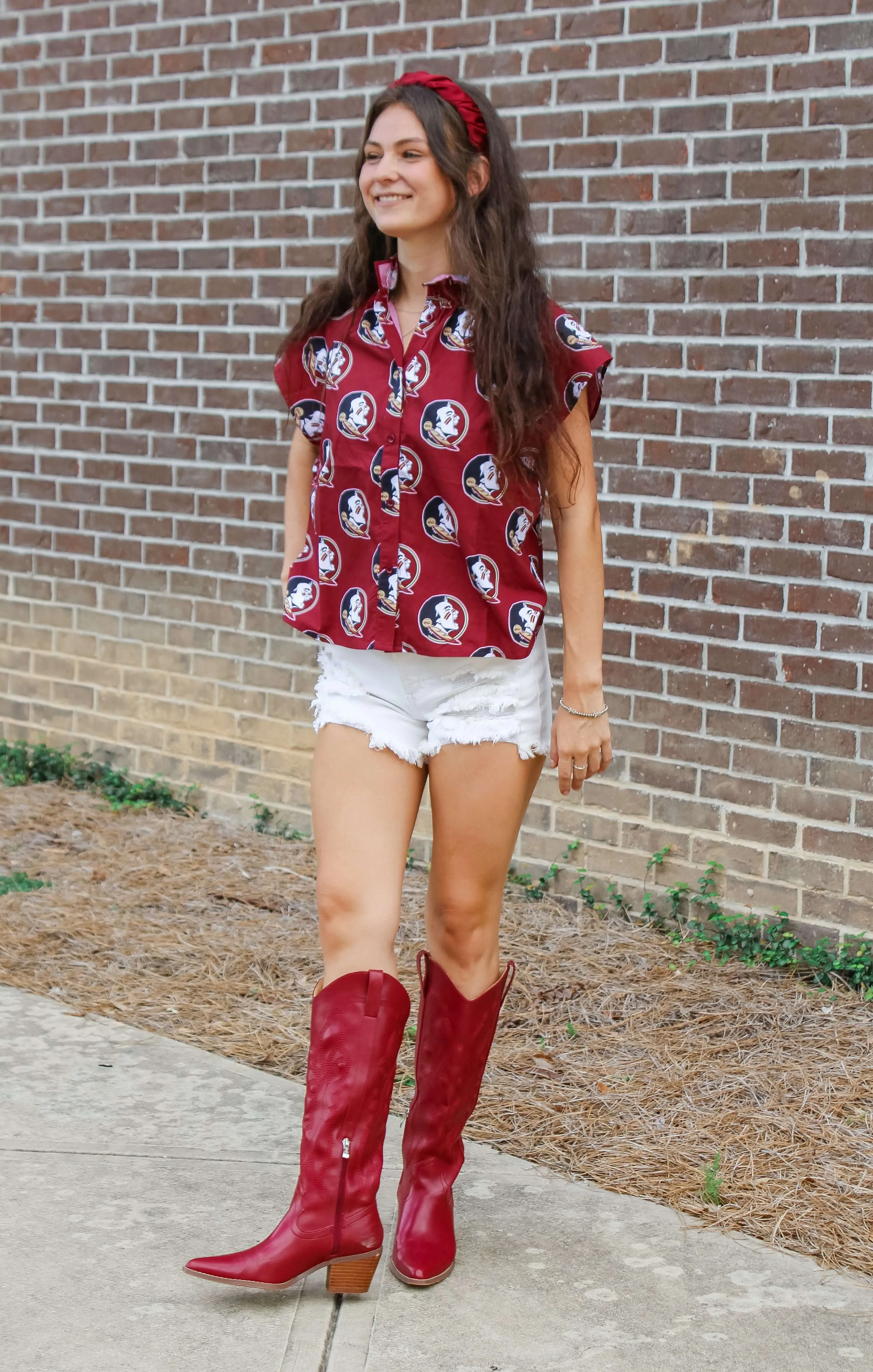 The Seminoles Poplin Blouse