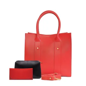 Tote ALBERTA RED 3Pcs Bagset