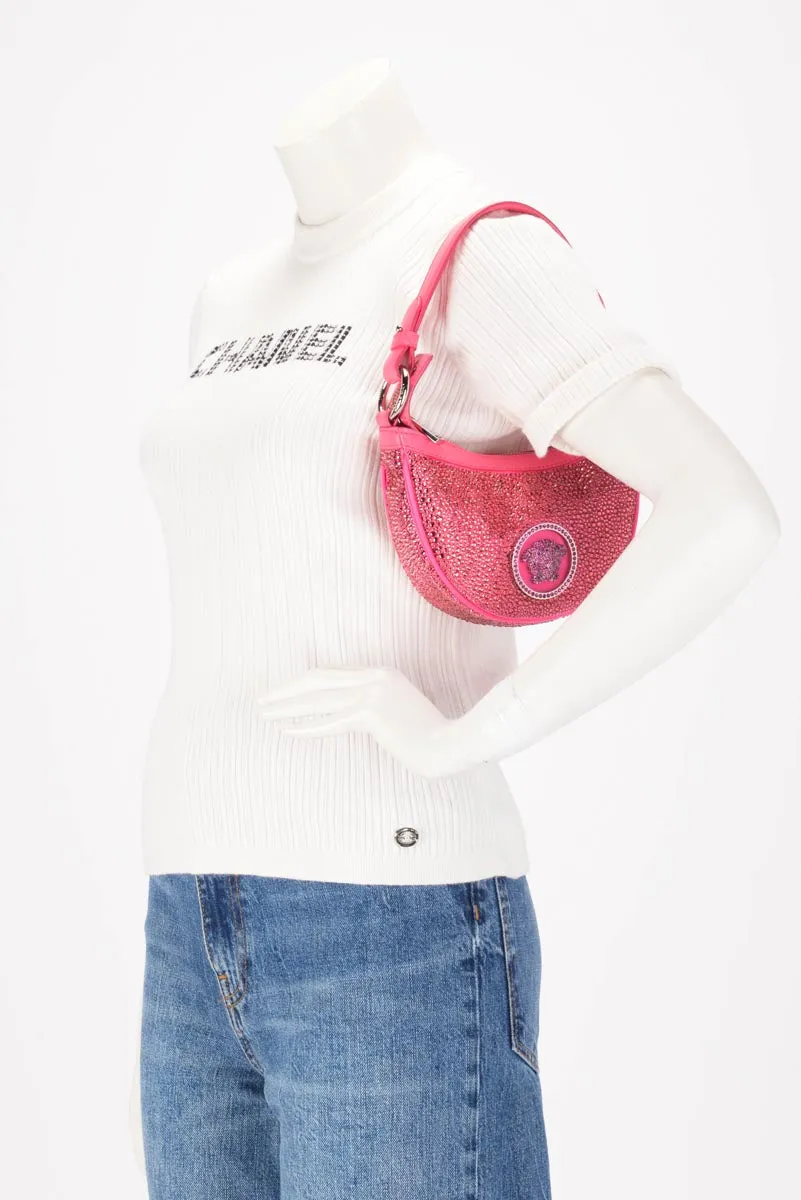 Versace Pink Crystal Repeat Mini Embellished Medusa Bag