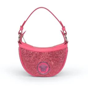 Versace Pink Crystal Repeat Mini Embellished Medusa Bag