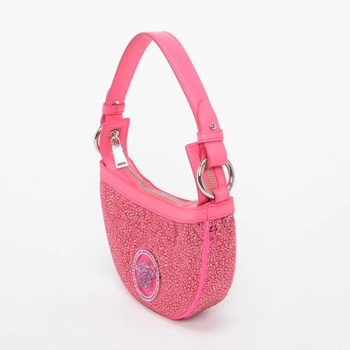 Versace Pink Crystal Repeat Mini Embellished Medusa Bag