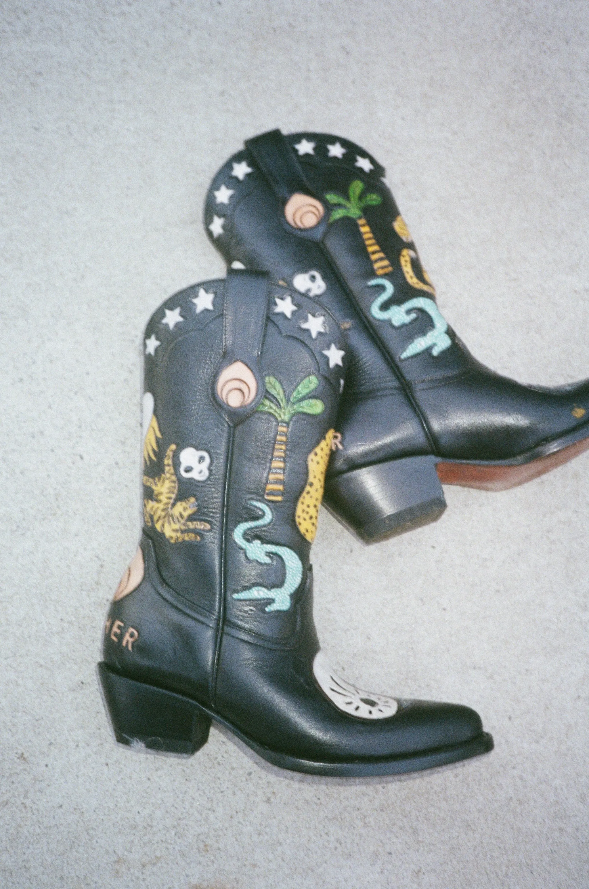 Yin Yang Doodle Cowboy Boot